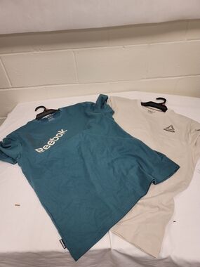 Reebok Teal & Beige Twin Logo T-Shirts